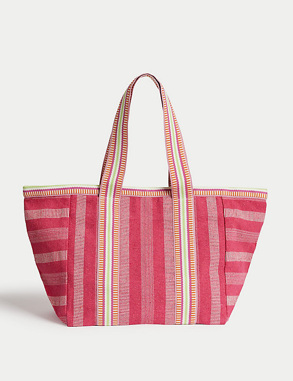 Canvas Striped Beach Bag - SK