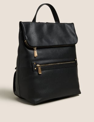 

Womens M&S Collection Leather Backpack - Black, Black