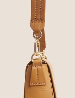 Womens M&S Collection The Leather Saddle Bag - Latte