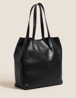  Sac fourre-tout en cuir - Noir