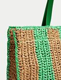 Straw Striped Tote Bag