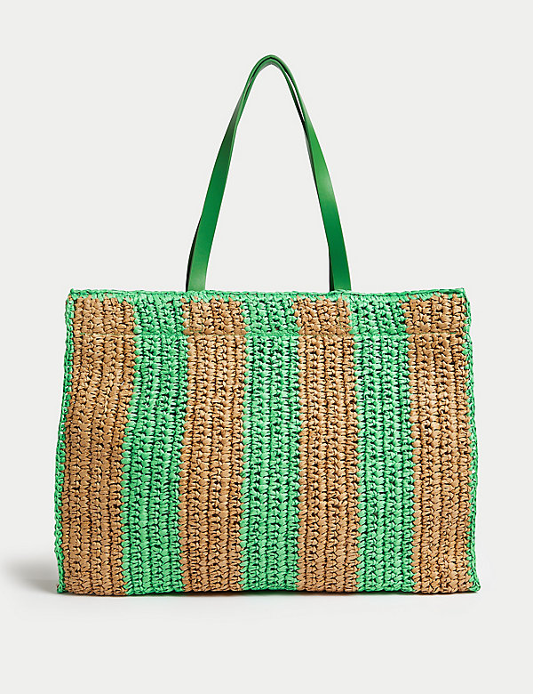 Straw Striped Tote Bag - BE