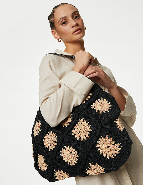 Crochet Straw Shoulder Bag - GR