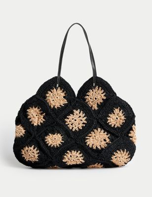 Crochet Straw Shoulder Bag