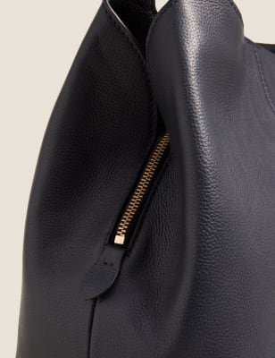 

Womens M&S Collection Schultertasche aus Leder mit 3 Fächern - Marineblau, Marineblau