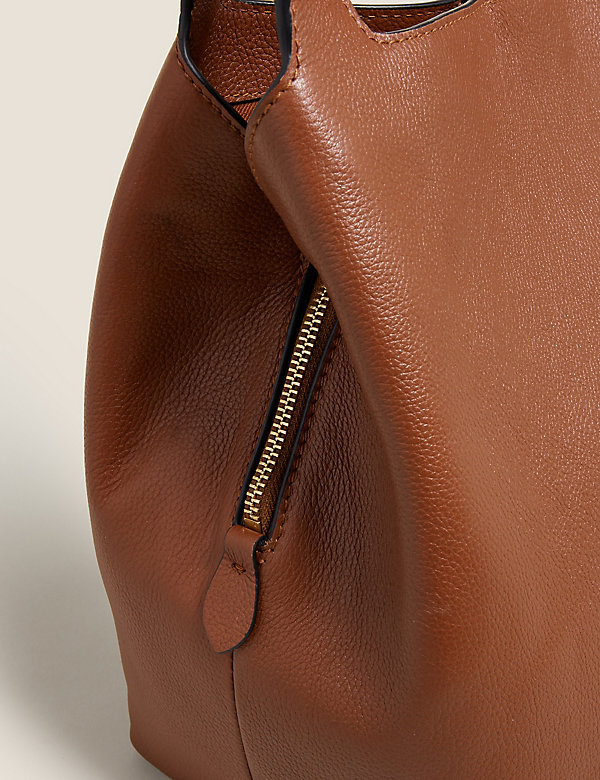 Leather 3 Part Construction Shoulder Bag - LT