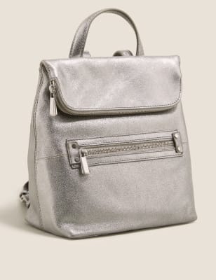 

Womens M&S Collection Leather Mini Backpack - Metallic, Metallic