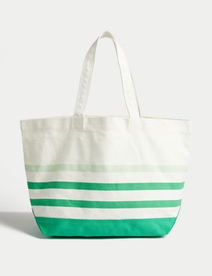 Canvas Striped Tote Bag - SK