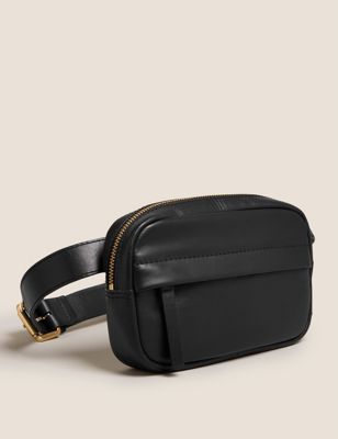 

Womens M&S Collection Leather Bum Bag - Black, Black