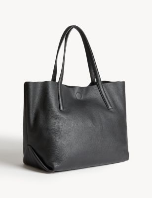 M&S Womens Leather Tote Bag - Black, Black