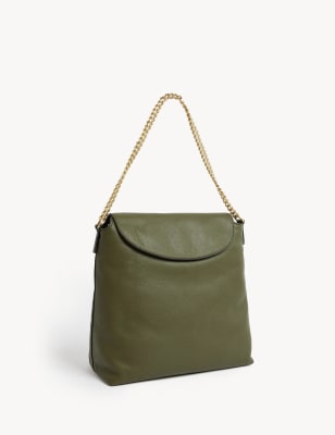 

Womens M&S Collection Schultertasche mit Lederkettenriemen - Khaki, Khaki