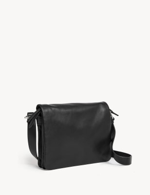 

Womens M&S Collection Leather Messenger Bag - Black, Black