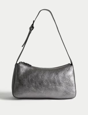 

Womens M&S Collection Leather Buckle Detail Shoulder Bag - Metallic, Metallic