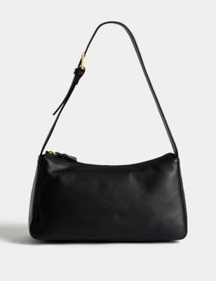 Leather Buckle Detail Shoulder Bag