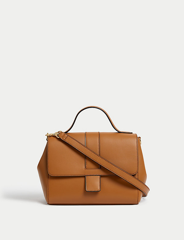 Leather Top Handle Cross Body Bag - VN