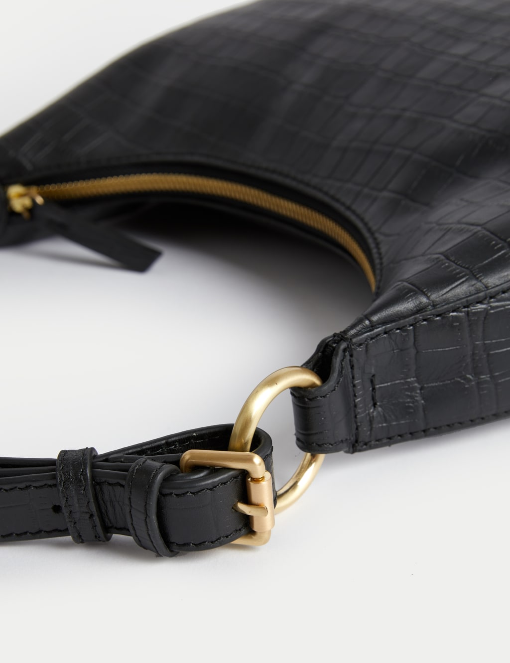 Leather Croc Effect Shoulder Bag image 2