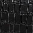 Leather Croc Effect Shoulder Bag - black