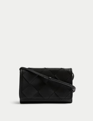 Leather Woven Cross Body Bag