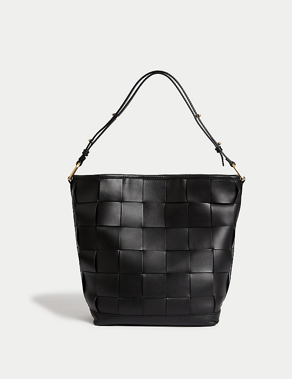 Leather Woven Shoulder Bag - GR