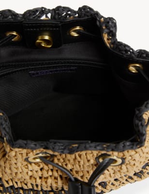 Straw Duffle Cross Body Bag