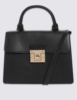 Faux Leather Top Handle Tote Bag | M&S Collection | M&S