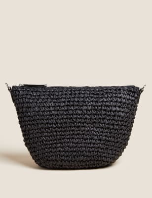 Straw Sling Cross Body Bag