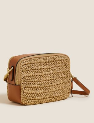 Straw Cross Body Bag, M&S Collection