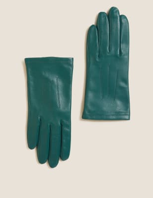 

Womens M&S Collection Leather Gloves - Petrol Green, Petrol Green