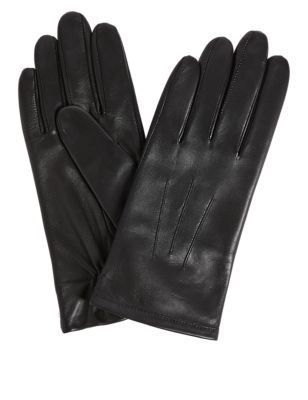 Womens M&S Collection Leather Gloves - Black