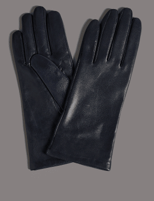 sleek leather gloves