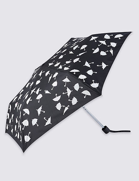Colour Changing Umbrella Print Compact Umbrella with Stormwear™ | M&S