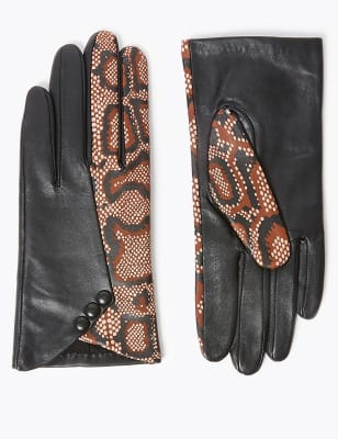 Leather Snake Print Gloves | M&S Collection | M&S