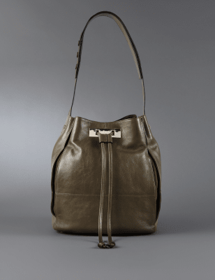 Leather Drawstring Duffle Bag | Autograph | M&S