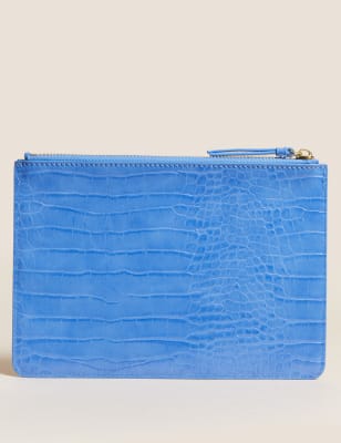 

Womens M&S Collection Croc Effect Purse - Fresh Blue, Fresh Blue