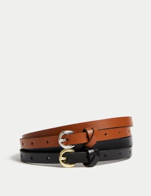 2pk Leather Hip Belt, M&S Collection