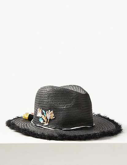 Embroidered Fedora Hat
