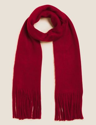

Womens M&S Collection Knitted Tassel Scarf - Deep Red, Deep Red