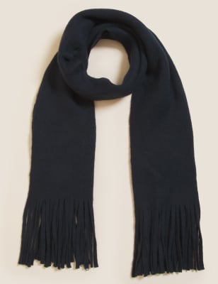 

Womens M&S Collection Knitted Tassel Scarf - Navy, Navy