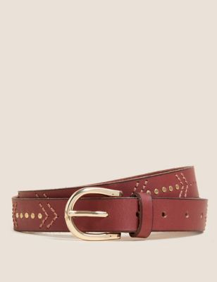 Leather Embroidered Jean Belt - SI