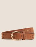 Leather Embroidered Jean Belt