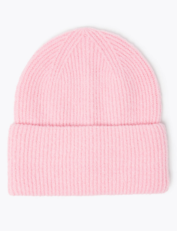 Knitted Ribbed Beanie Hat - ES