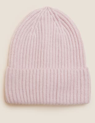 

Womens M&S Collection Beanie Hat with Cashmere - Pink, Pink