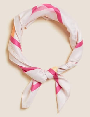 

Womens M&S Collection Quadratisches Halstuch mit Muster - Leuchtendes Rosa, Leuchtendes Rosa