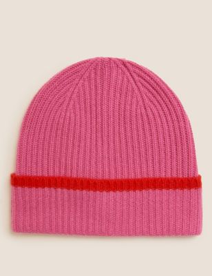 

Womens Autograph Pure Cashmere Knitted Beanie Hat - Pink Mix, Pink Mix