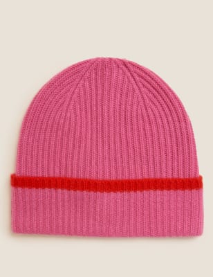 

Womens Autograph Pure Cashmere Knitted Beanie Hat - Pink Mix, Pink Mix