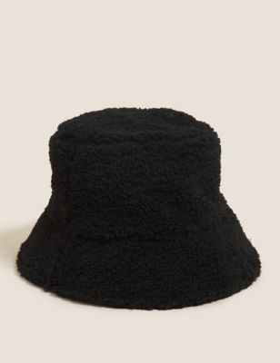 

Womens M&S Collection Borg Bucket Hat - Black, Black