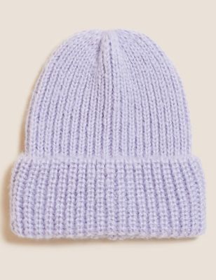 

Womens M&S Collection Fluffy Knitted Beanie Hat - Lilac, Lilac