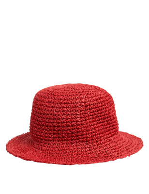 

Womens M&S Collection Crochet Bucket Hat - Red, Red