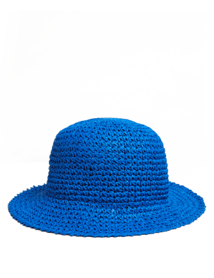 

M&S Collection Gorro de pescador de crochetWomens - Royal Blue, Royal Blue