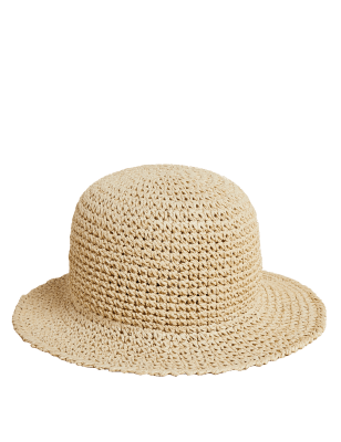 

Womens M&S Collection Crochet Bucket Hat - Natural, Natural